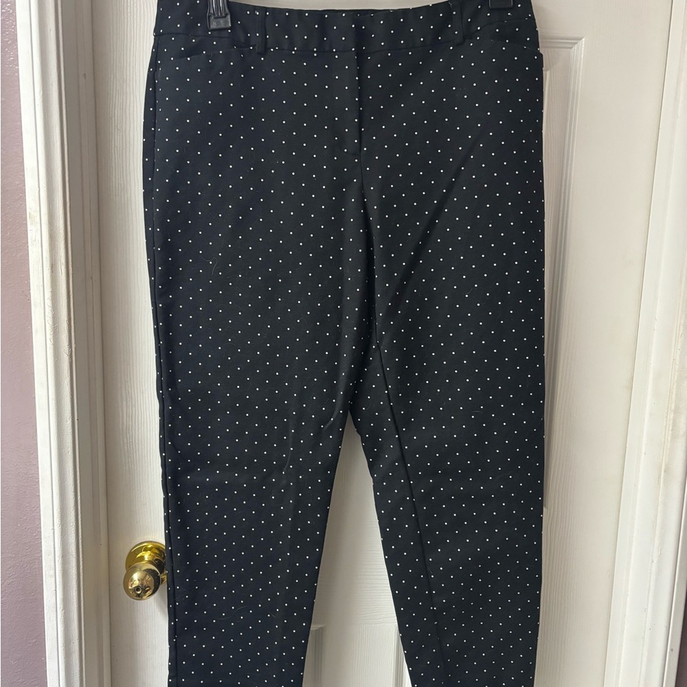 Liz Claiborne Women’s Black and White Dot Patterned Dress Pants